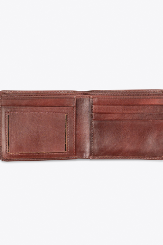 Full Grain Plain Finish Striped Leather Wallet