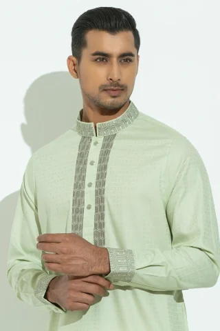 Embroidery Dobby Cotton Panjabi - S