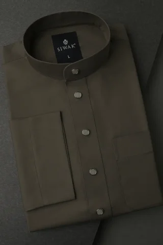 elegant men’s Coffee Brown jubba front view