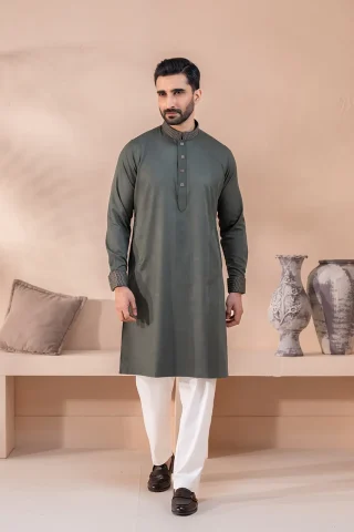 Premium Olive Panjabi Full view