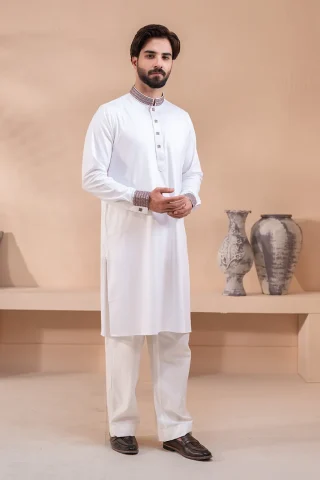 Premium White Panjabi full view