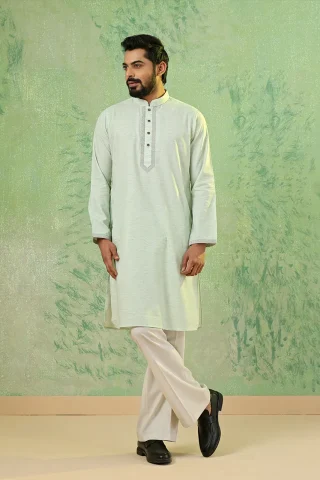 Embroidered Chest Collar Panjabi full view