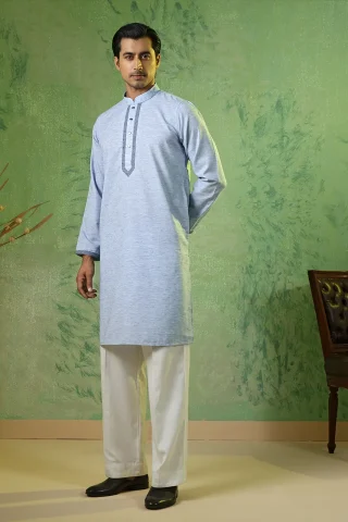Premium Embroidered Panjabi full view