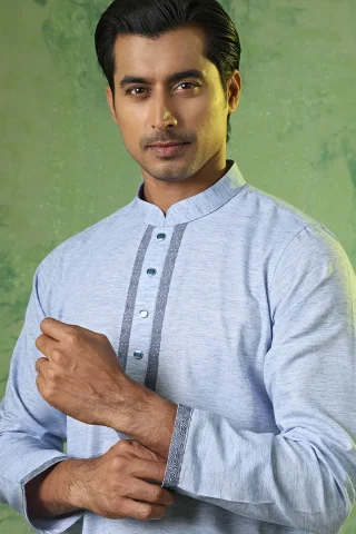Premium Embroidered Panjabi close view