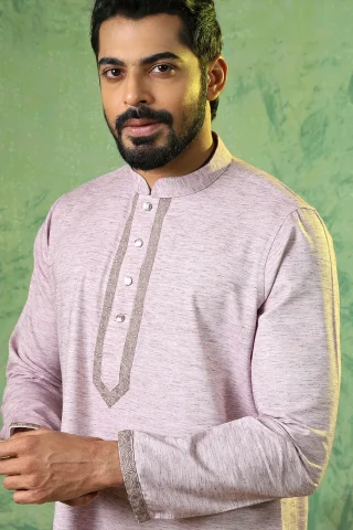 Cotton Panjabi with Embroidery close view
