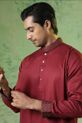 Blended Tencel Panjabi close view