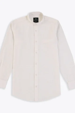 Full Sleeve Band Collar Shirt - S