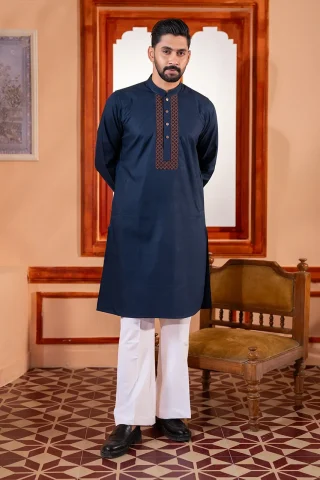 Luxury Embroidered Panjabi for Men full view