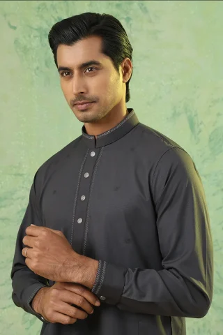 Soft Bamboo Panjabi Men close view