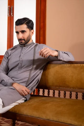 Platinum Embroidered Panjabi for Men