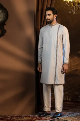 Platinum Embroidered Panjabi for Men