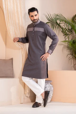 Premium Bamboo Panjabi Men semi close view