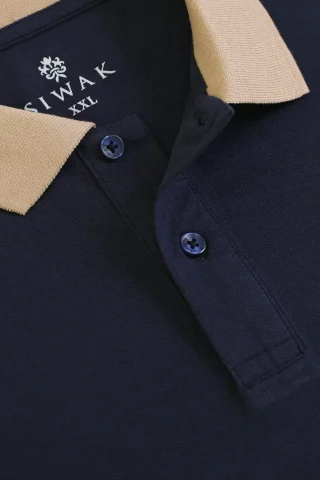 men PK cotton polo collar detail close up