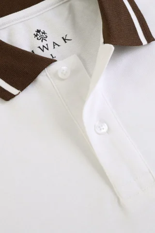 lightweight cotton polo with collar detail close up