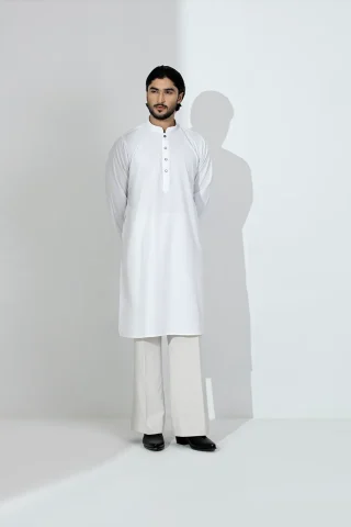 Premium Solid White Panjabi for Men