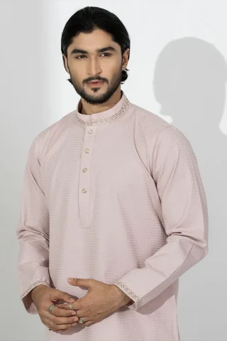 Men's Panjabi Dhaka - Embroidery Dobby Cotton Panjabi for Men