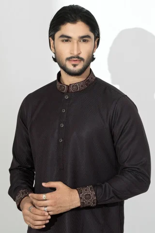 Men's Embroidered Panjabi Front View