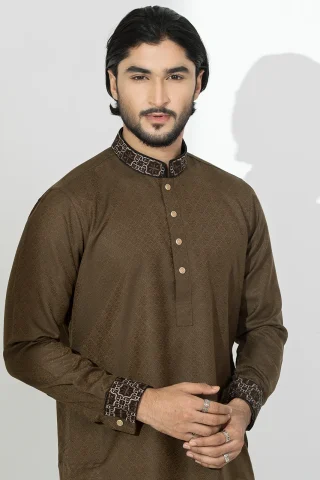 Premium Embroidery Panjabi Front View