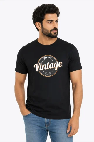 Mercerized Cotton Printed T-shirt for Men