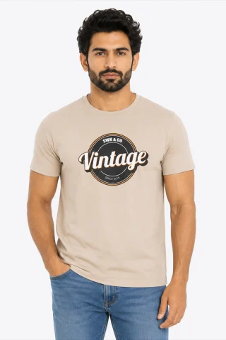 Mercerized Cotton Printed T-shirt for Men