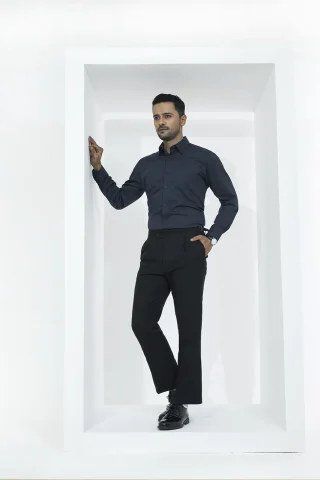 navy blue shirt for professional wear