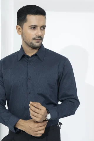navy blue formal shirt front view