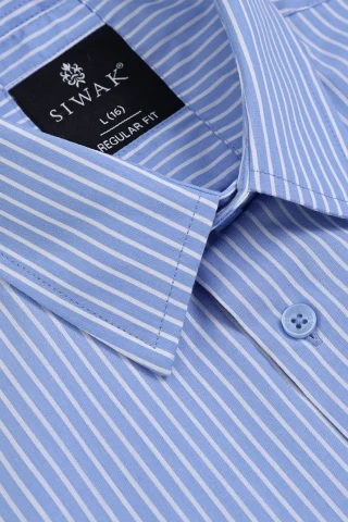 Men's formal shirt with blue stripes
