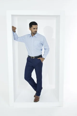 Men's blue formal shirt