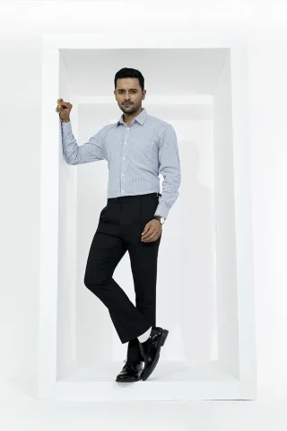 Men's royal blue stripe shirt