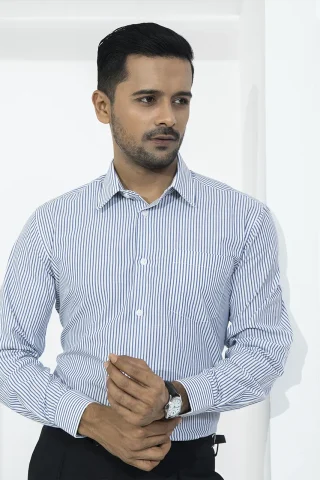 Royal blue Stripe shirt for men