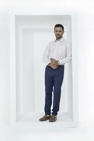Men's light pink formal shirt