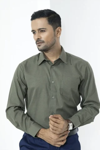Olive formal shirt for men
