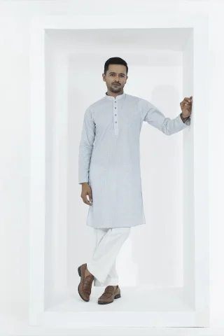 Men’s printed Panjabi regular fit detail